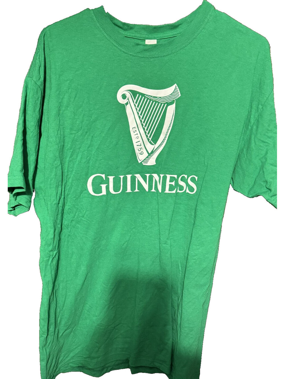 Guinness Beer Green Logo Tee Shirt Men Sz L